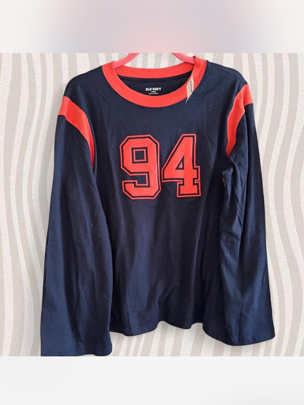 Old Navy Navy and Red '94' Long Sleeve Tee